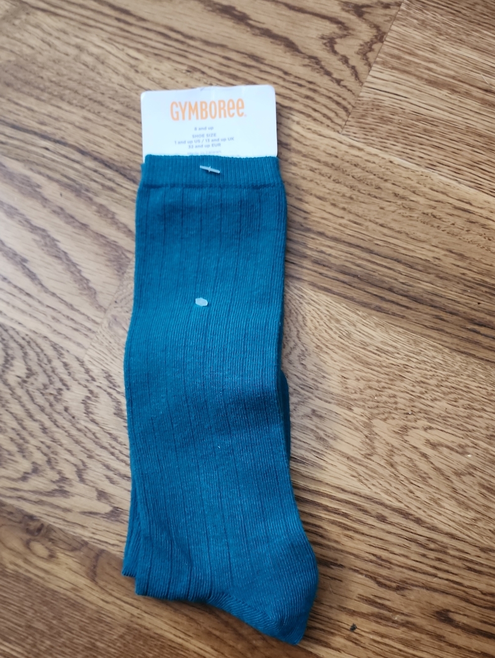 Deadstock, NWT, Gymboree Teal Ribbed Crew Socks 8 and Up (Shoe Size 1 and Up US)